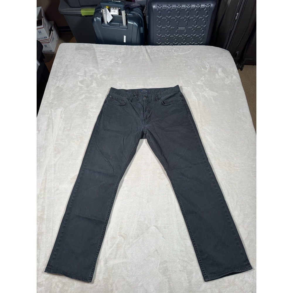 Polo Ralph Lauren Varick Slim Straight Chino Pants (Fit 32x30) Black Cotton